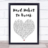Chicago Hard Habit to Break White Heart Song Lyric Wall Art Print