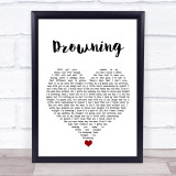 Chris Young Drowning White Heart Song Lyric Wall Art Print