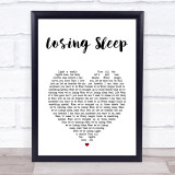 Chris Young Losing Sleep White Heart Song Lyric Wall Art Print
