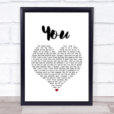 Chris Young You White Heart Song Lyric Wall Art Print