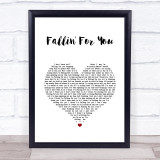 Colbie Caillat Fallin' For You White Heart Song Lyric Wall Art Print