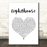 Collabro Lighthouse White Heart Song Lyric Wall Art Print