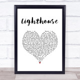 Collabro Lighthouse White Heart Song Lyric Wall Art Print