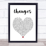 David Bowie Changes White Heart Song Lyric Wall Art Print