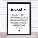 All About Eve December White Heart Song Lyric Wall Art Print