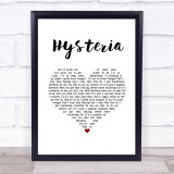 Def Leppard Hysteria White Heart Song Lyric Wall Art Print