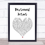 Depeche Mode Personal Jesus White Heart Song Lyric Wall Art Print