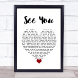 Depeche Mode See You White Heart Song Lyric Wall Art Print