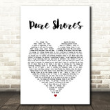 All Saints Pure Shores White Heart Song Lyric Wall Art Print