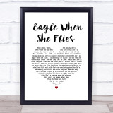 Dolly Parton Eagle When She Flies White Heart Song Lyric Wall Art Print