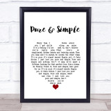 Dolly Parton Pure & Simple White Heart Song Lyric Wall Art Print