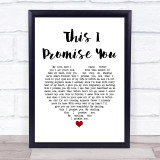 Donna taggart This I Promise You White Heart Song Lyric Wall Art Print
