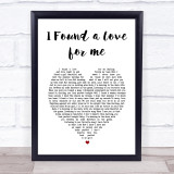 Ed Sheeran I Found a Love for me White Heart Song Lyric Wall Art Print