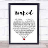 Ella Mai Naked White Heart Song Lyric Wall Art Print