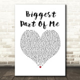 Ambrosia Biggest Part Of Me White Heart Song Lyric Wall Art Print