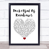 Elvis Presley Pocketful Of Rainbows White Heart Song Lyric Wall Art Print