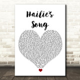 Eminem Hailie's Song White Heart Song Lyric Wall Art Print