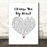 Eva Cassidy I Know You By Heart White Heart Song Lyric Wall Art Print