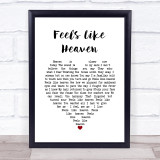 Fiction Factory Feels Like Heaven White Heart Song Lyric Wall Art Print