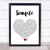 Florida Georgia Line Simple White Heart Song Lyric Wall Art Print