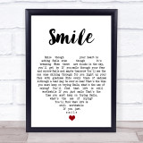 Frank Sinatra Smile White Heart Song Lyric Wall Art Print