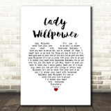 Gary Puckett & The Union Gap Lady Willpower White Heart Song Lyric Wall Art Print