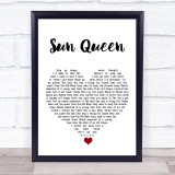 Gerry Cinnamon Sun Queen White Heart Song Lyric Wall Art Print