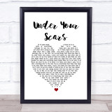 Godsmack Under Your Scars White Heart Song Lyric Wall Art Print