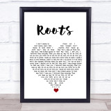 Grace Davies Roots White Heart Song Lyric Wall Art Print