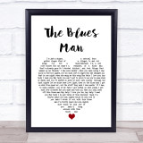 Hank Williams Jr The Blues Man White Heart Song Lyric Wall Art Print