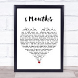 Hey Monday 6 Months White Heart Song Lyric Wall Art Print