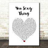 Hot Chocolate You Sexy Thing White Heart Song Lyric Wall Art Print