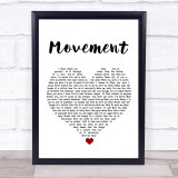 Hozier Movement White Heart Song Lyric Wall Art Print