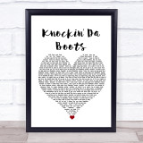 H-Town Knockin' Da Boots White Heart Song Lyric Wall Art Print