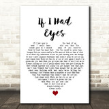 Jack Johnson If I Had Eyes White Heart Song Lyric Wall Art Print
