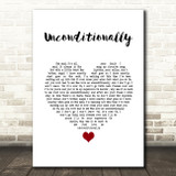 James Arthur Unconditionally White Heart Song Lyric Wall Art Print