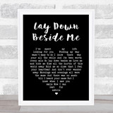 Don Williams Lay Down Beside Me Black Heart Song Lyric Print