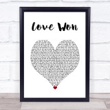 Jelly Roll & Struggle Jennings Love Won White Heart Song Lyric Wall Art Print