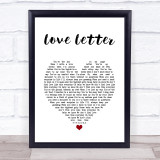 Jessie J Love Letter White Heart Song Lyric Wall Art Print