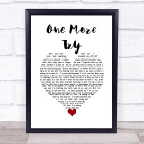 Jessie J One More Try White Heart Song Lyric Wall Art Print