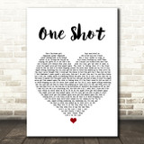 JLS One Shot White Heart Song Lyric Wall Art Print