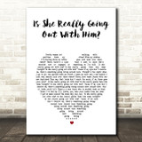 Joe Jackson Is She Really Going Out With Him White Heart Song Lyric Wall Art Print
