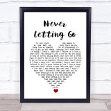 Anthony Hamilton Never Letting Go White Heart Song Lyric Wall Art Print