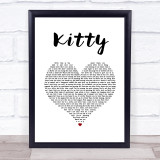 Joe Weller Kitty White Heart Song Lyric Wall Art Print