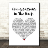 John Legend Conversations In The Dark White Heart Song Lyric Wall Art Print