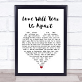 Joy Division Love Will Tear Us Apart White Heart Song Lyric Wall Art Print