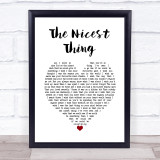 Kate Nash The Nicest Thing White Heart Song Lyric Wall Art Print