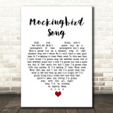 Katie Melua Mockingbird Song White Heart Song Lyric Wall Art Print