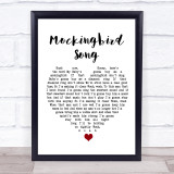 Katie Melua Mockingbird Song White Heart Song Lyric Wall Art Print