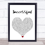 Ariana Grande Successful White Heart Song Lyric Wall Art Print